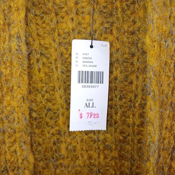 Anthropologie Stevie Boho Fringe Cardigan Sweater Mustard Chunky Oversized OS - Picture 8 of 12